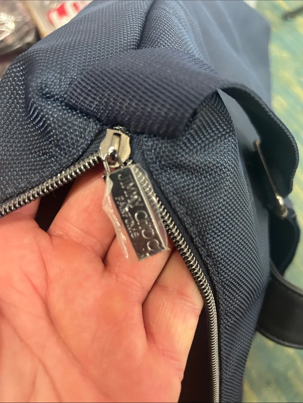 Jimmy Choo Navy and Black Men's Duffel Bag